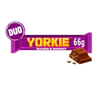 Yorkie Raisin & Biscuit Duo Chocolate Bar 66g
