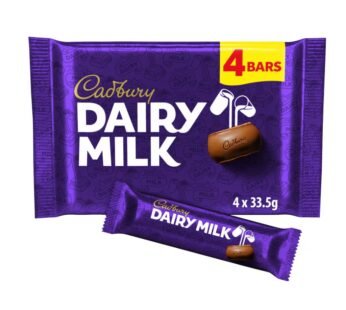 Cadbury Dairy Milk Chocolate Bar 4 Pack Multipack 134g