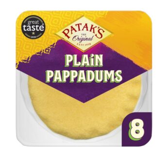 Pataks Ready To Eat Plain Pappadums 8 Pack